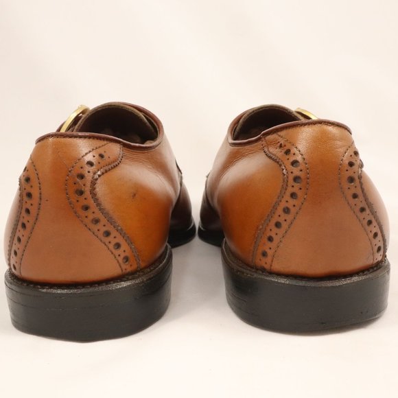 Vintage Allen Edmonds Hillsboro Brown Leather Monk Strap Brogue Shoes Size 10D - Picture 4 of 12